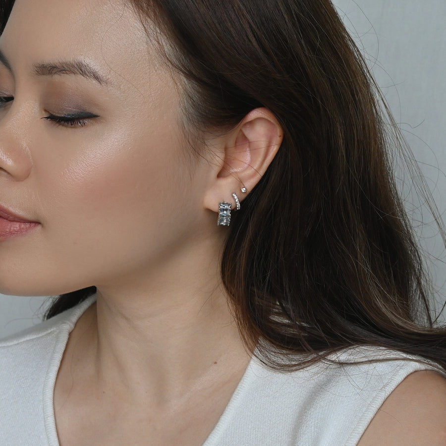 Jada Hoops | Halo Blue Silver