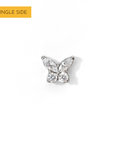 Fifi Butterfly Flatback Earring | Clear Silver