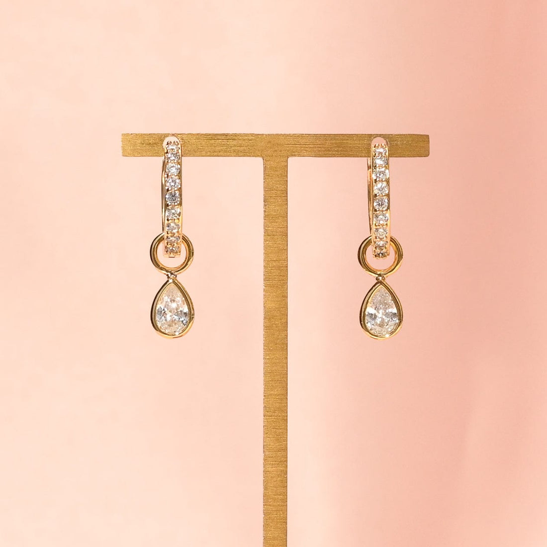 Elle 2-in-1 Hoops with Charms | Clear Gold