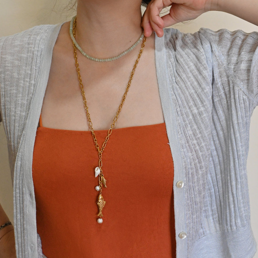 Cleo By The Sea Cluster Necklace