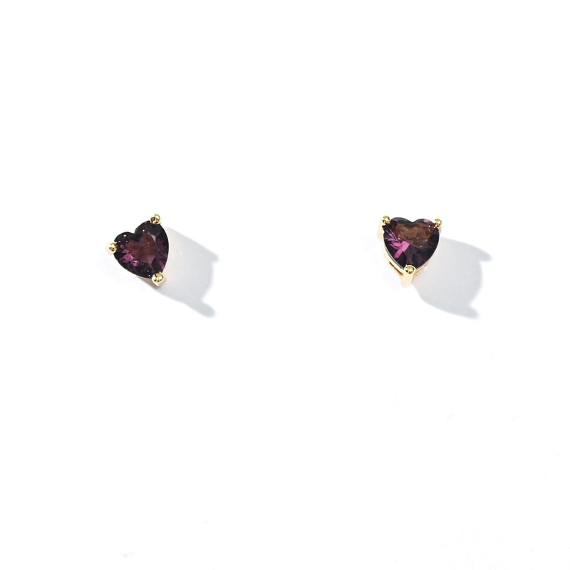 Evie Heart Studs | Gold Plum