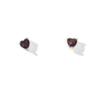 Evie Heart Studs | Gold Plum