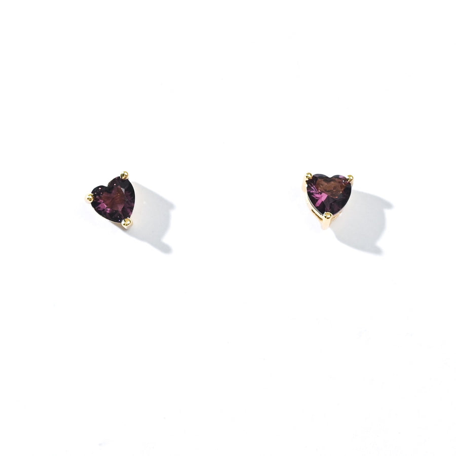 Evie Heart Studs | Gold Plum