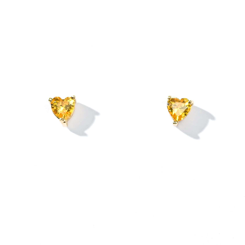 Evie Heart Studs | Gold Sunshine