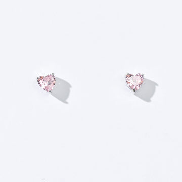 Evie Heart Studs | Silver Taffy