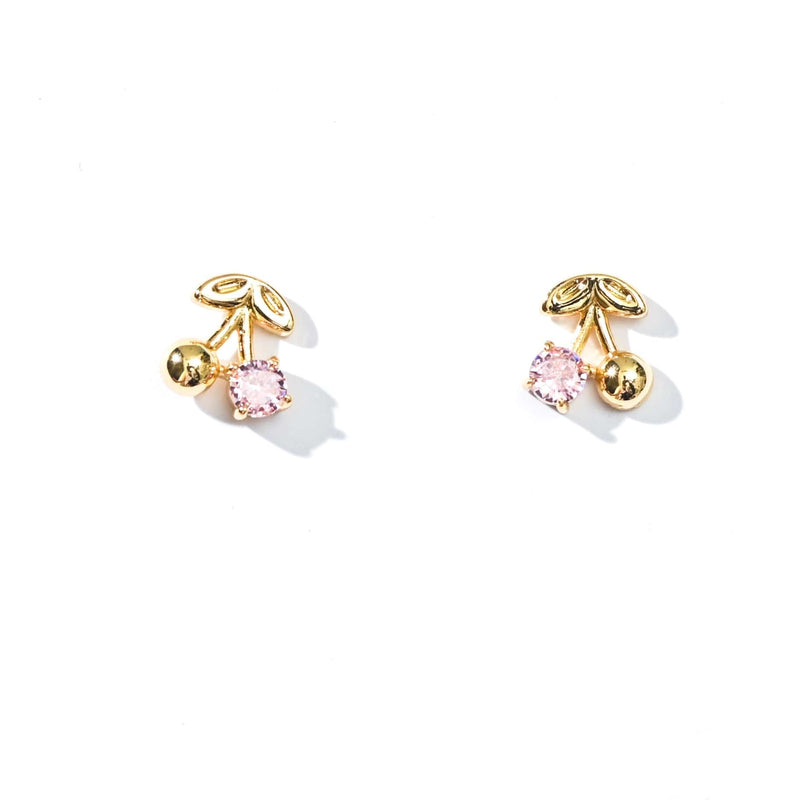 Charise Cherry Studs | Gold