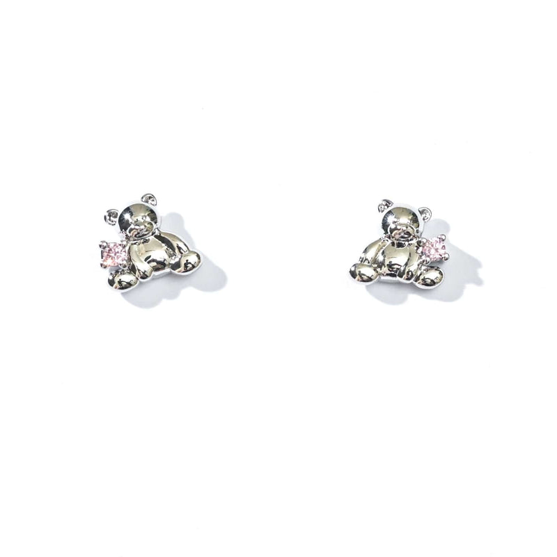 Huggie Bear Studs | Silver