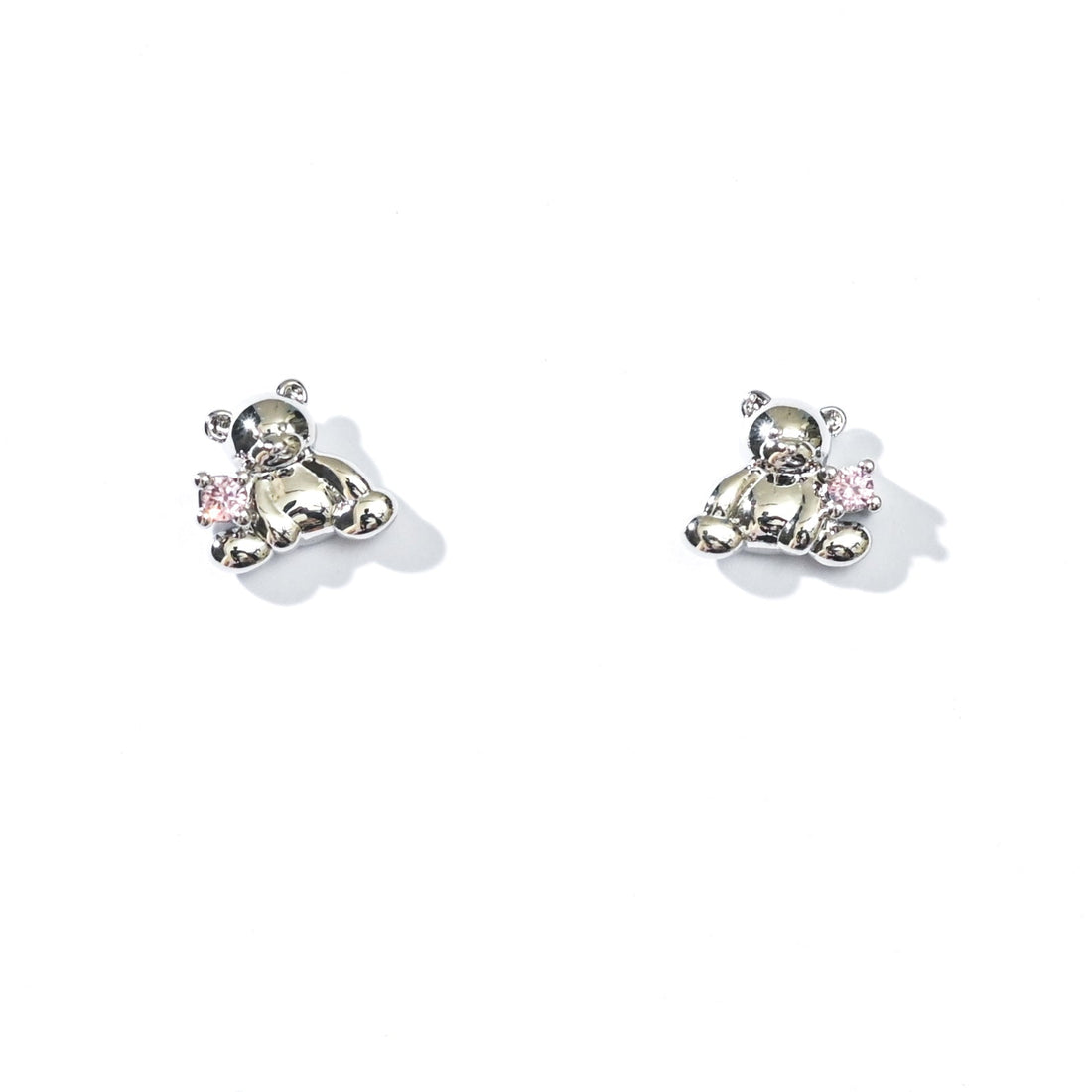 Huggie Bear Studs | Silver