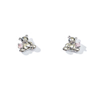 Huggie Bear Studs | Silver