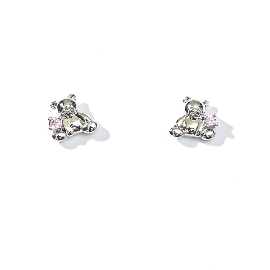 Huggie Bear Studs | Silver