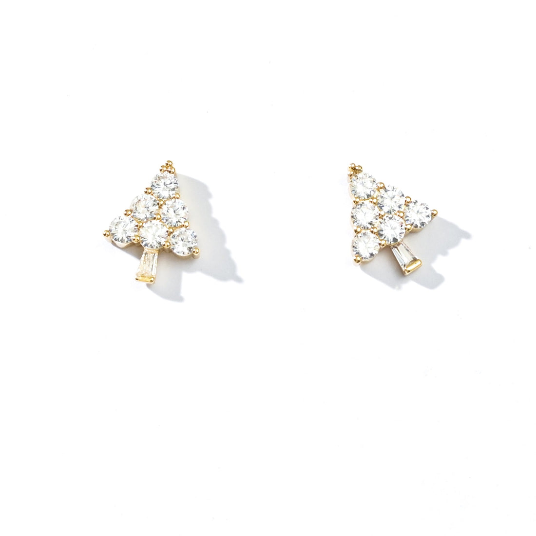 Ebony Tree Studs | Gold White