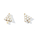 Ebony Tree Studs | Gold White