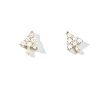 Ebony Tree Studs | Gold White