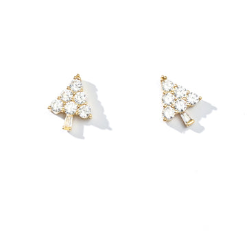 Ebony Tree Studs | Gold White