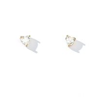 Evie Heart Studs | Gold White