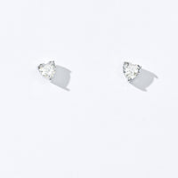 Evie Heart Studs | Silver White