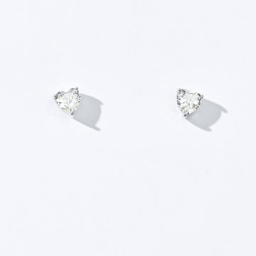 Evie Heart Studs | Silver White