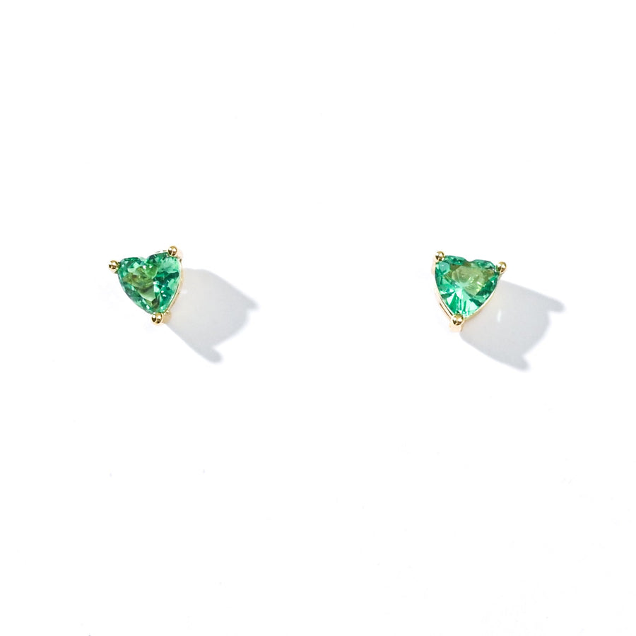 Evie Heart Studs | Gold Pine