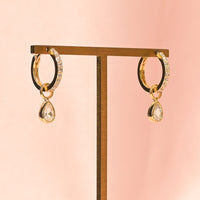 Elle 2-in-1 Hoops with Charms | Clear Gold