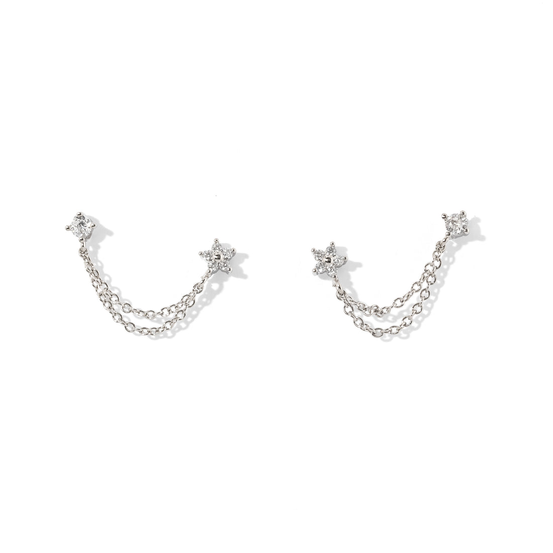 Kareena Double Studs | Silver
