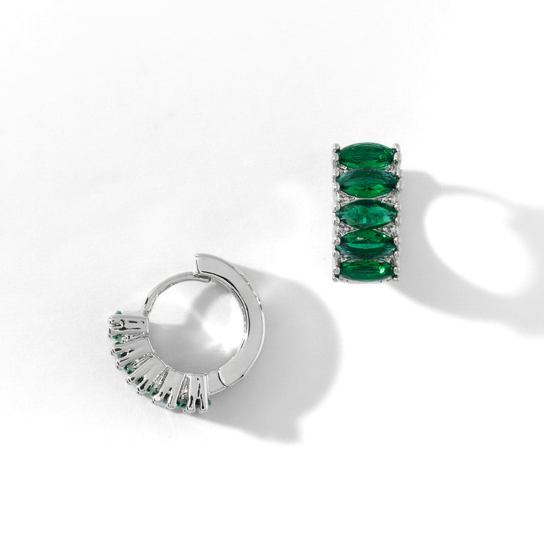 Jada Hoops | Emerald Silver