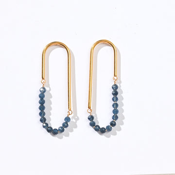 Kayla Stud Hoops | Blue Sapphire