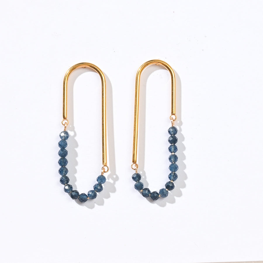 Kayla Stud Hoops | Blue Sapphire