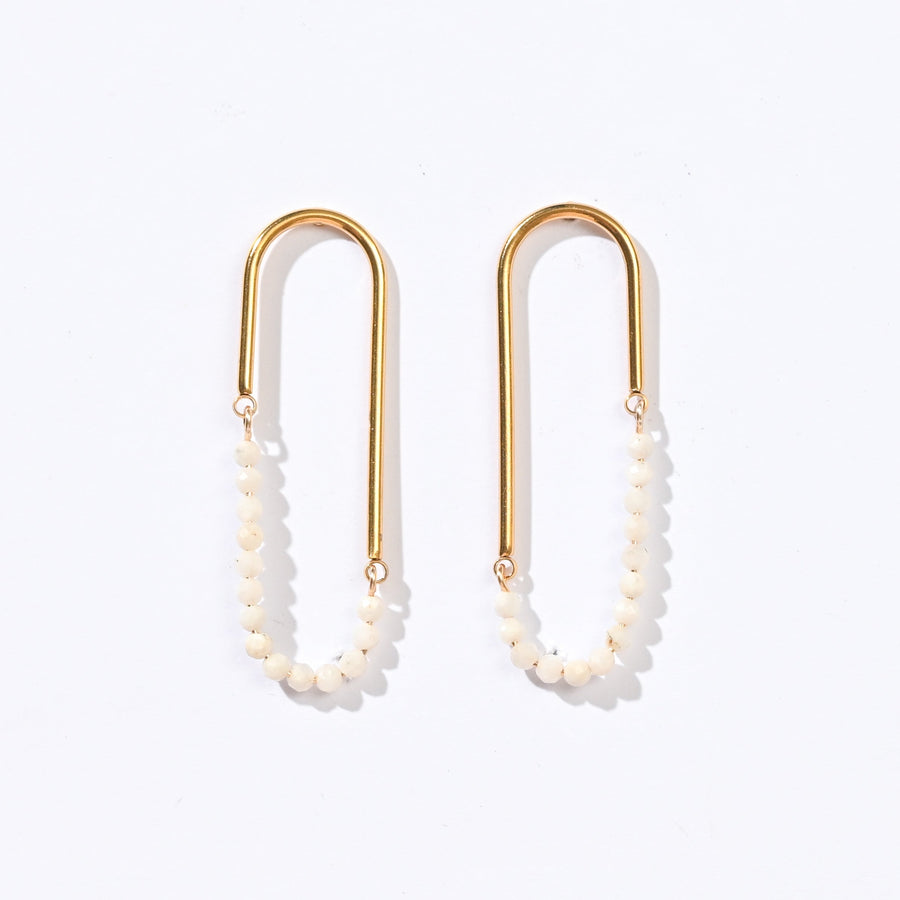 Kayla Stud Hoops | Moonstone