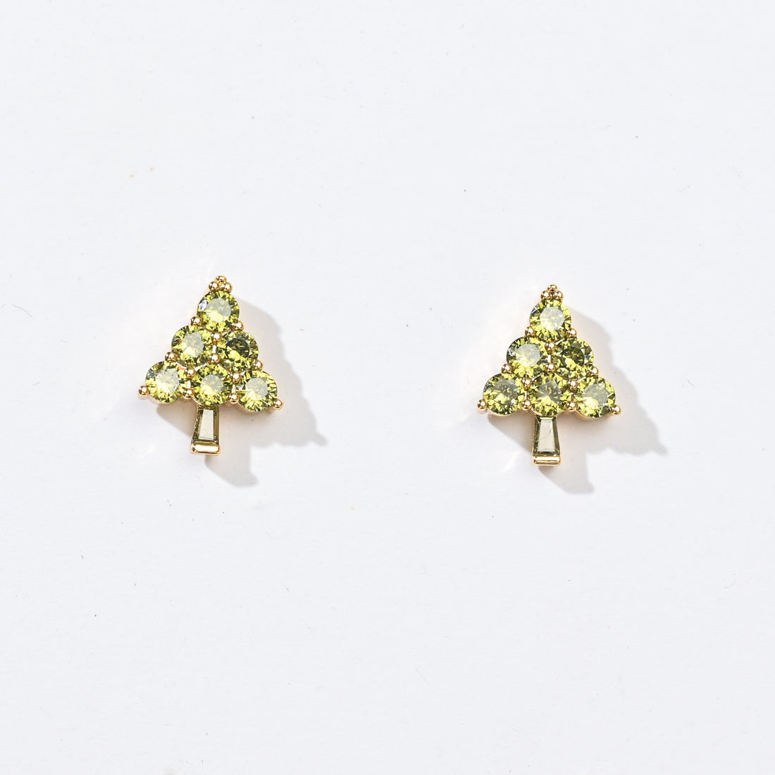 Ebony Tree Studs | Gold Olive