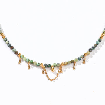 Yara  Veil Necklace |African Turquoise