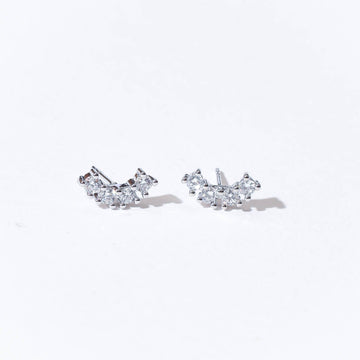Min Curved Studs | Silver