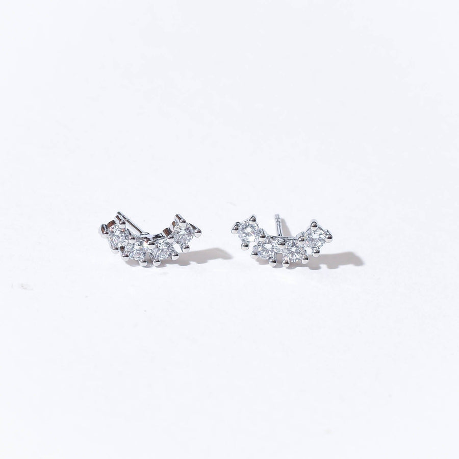Min Curved Studs | Silver