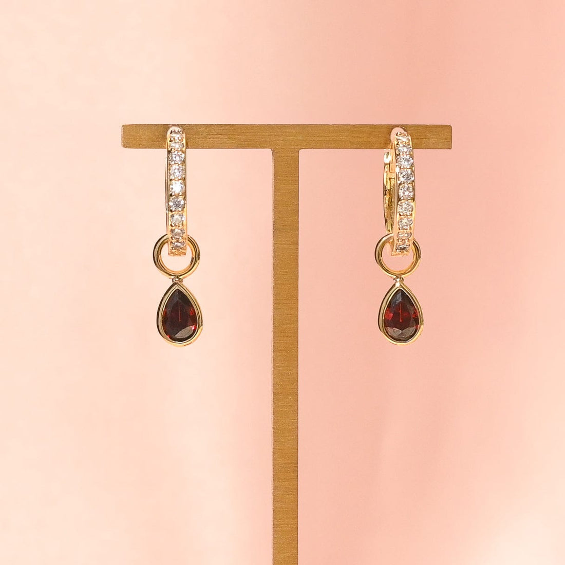 Elle 2-in-1 Hoops with Charms | Mahogany