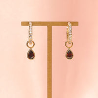 Elle 2-in-1 Hoops with Charms | Mahogany