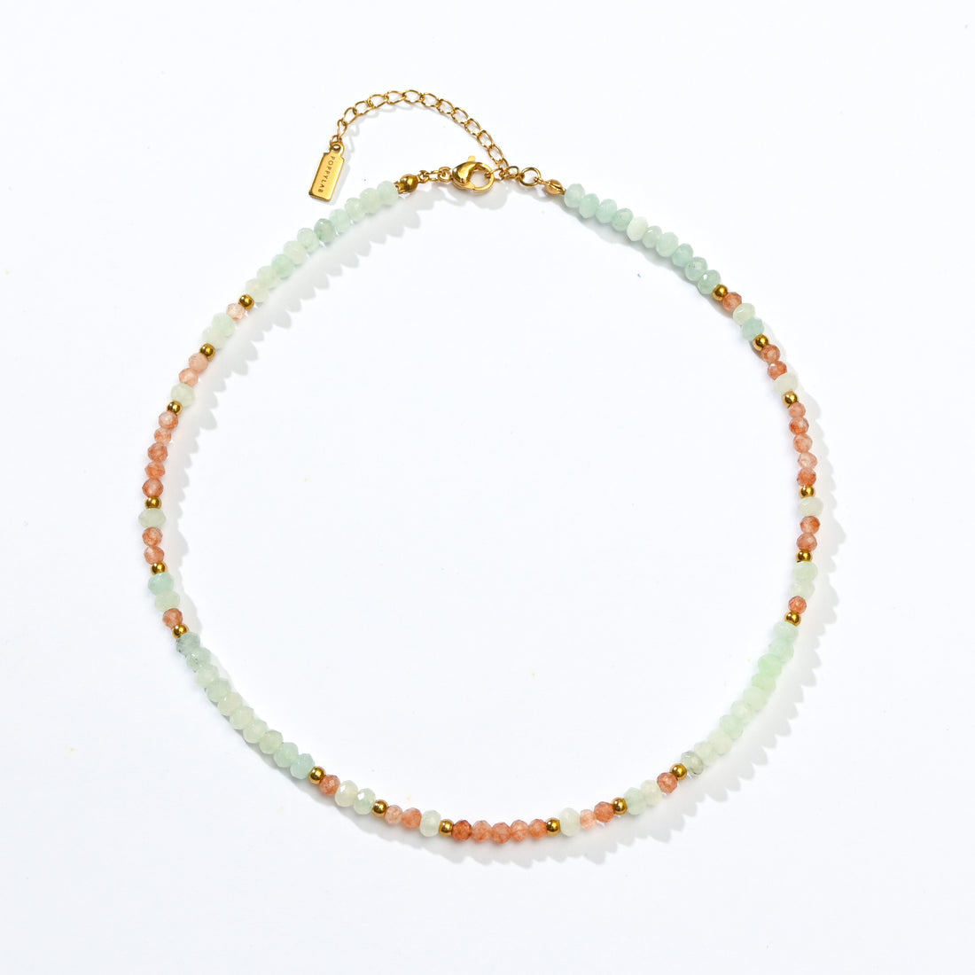 Cadence Mint Chalcedony+Sunstone Choker
