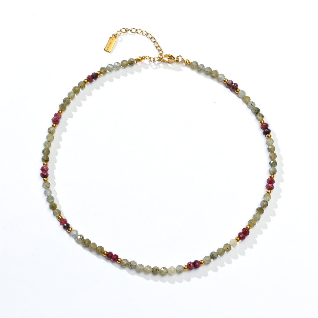 Cosmia Labradorite+Burgundy Chalcedony Choker