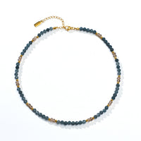 Shan Blue Sapphire+Brown Calcedony Necklace