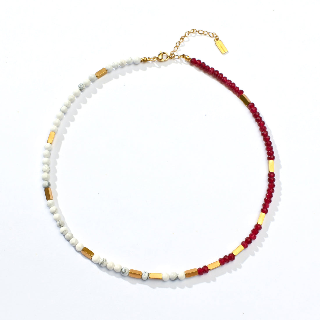 Kendra White Howlite+Red Chalcedony Necklace