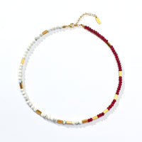 Kendra White Howlite+Red Chalcedony Necklace