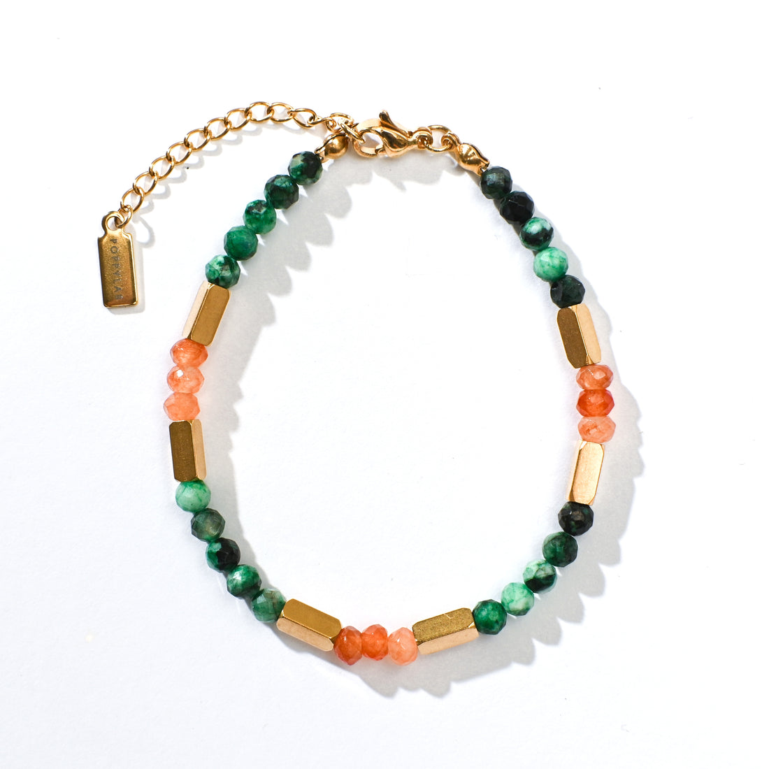 Aanya Bracelet in Green Labradorite+Sunstone