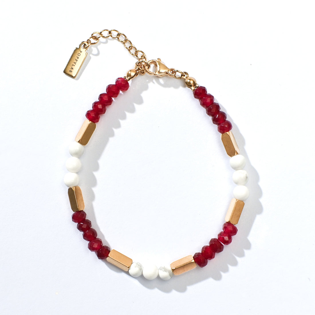 Kendra Bracelet in White Howlite+Chalcedony