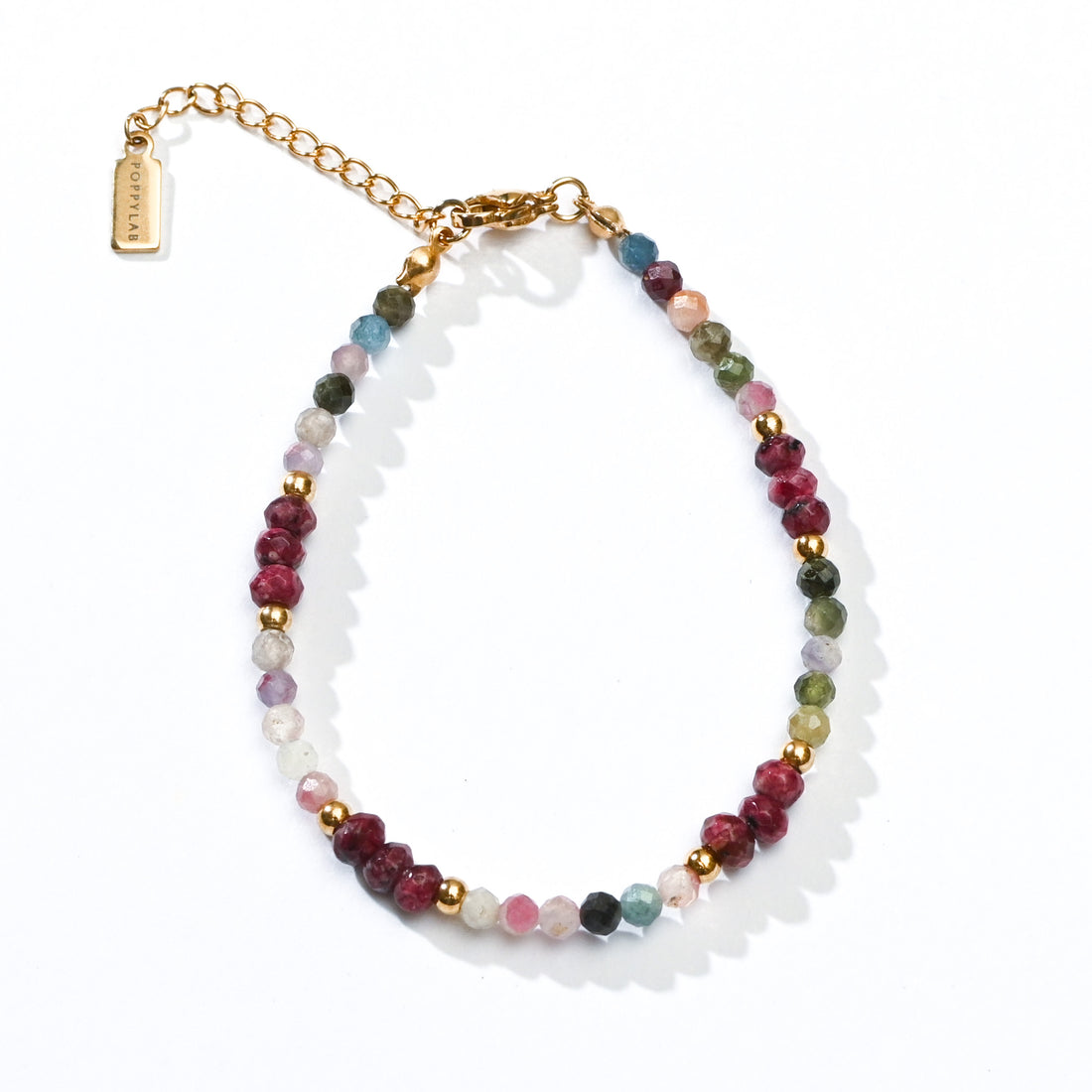 Iliana Bracelet in Tourmaline+Burgundy Chalcedony