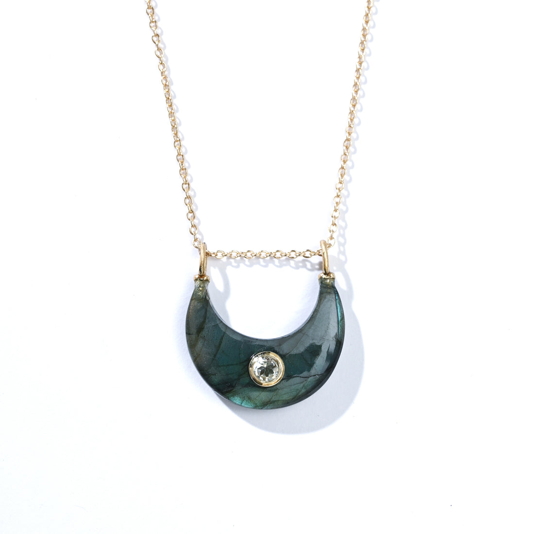 Luna Moon 16.5 carat Labradorite with White Topaz (S925)
