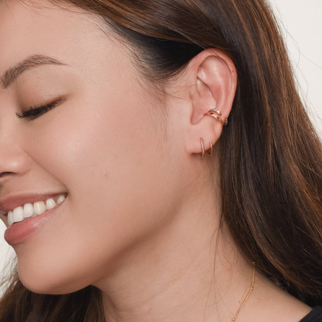 Lara Twist Earring | Rose Gold
