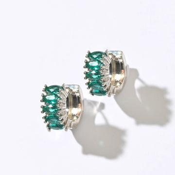Jada Hoops | Deep Teal Silver