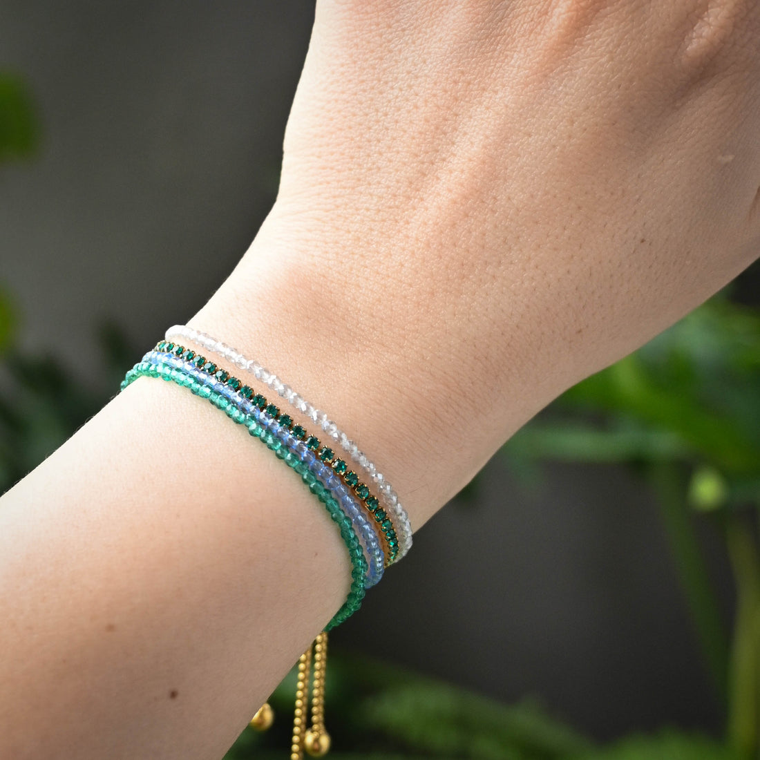 Leena Beaded Bracelet | Crystal Gray