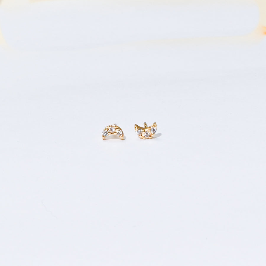 Luna Moon Studs | Gold