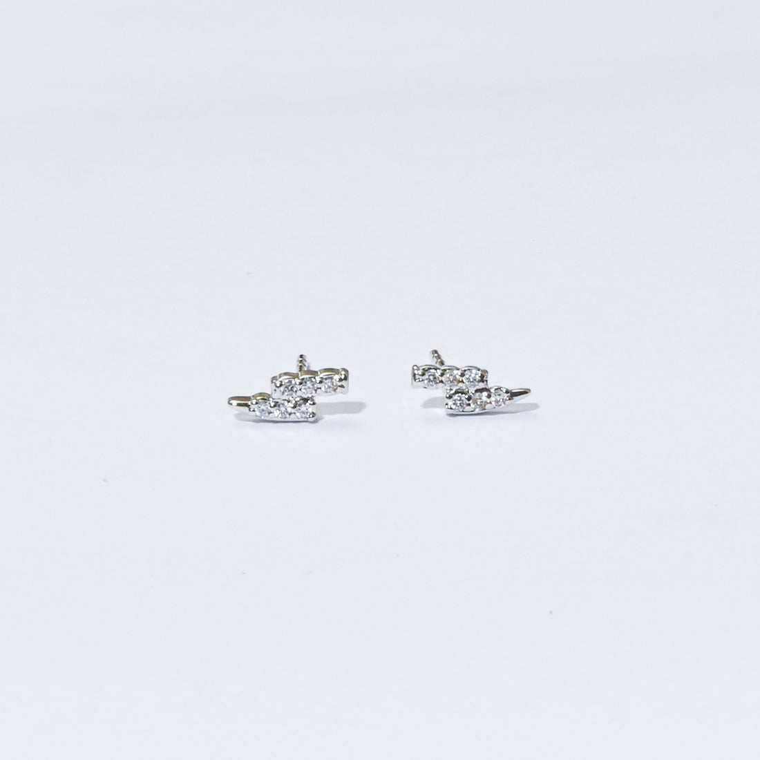 Lightning Bolt Studs | Silver