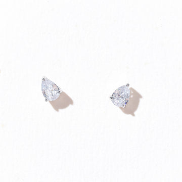 Miki Pear Studs | Silver