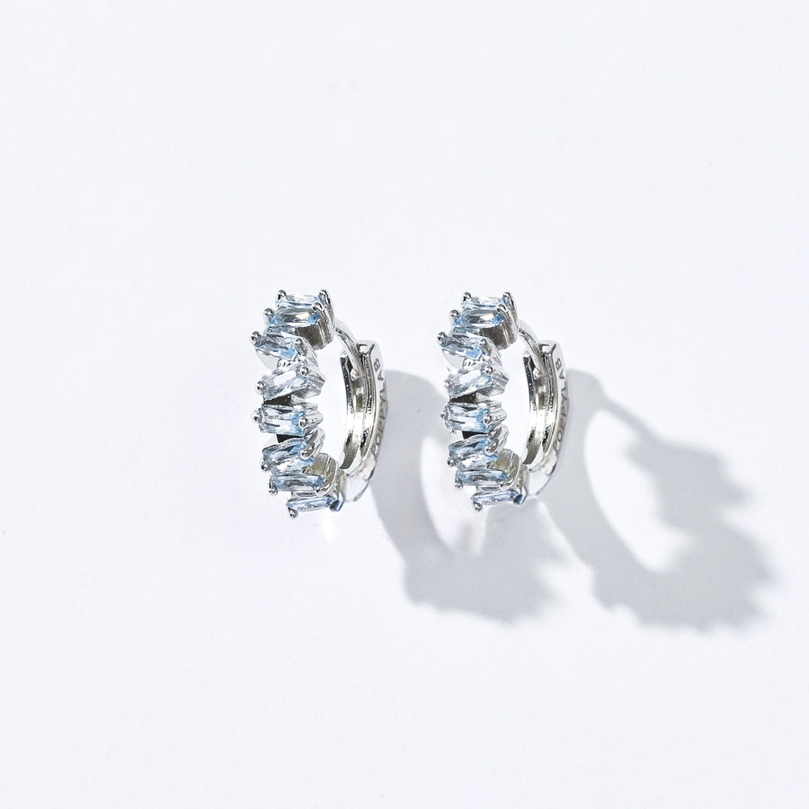 Gigi Cluster Huggies | Halo Blue Silver